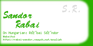sandor rabai business card